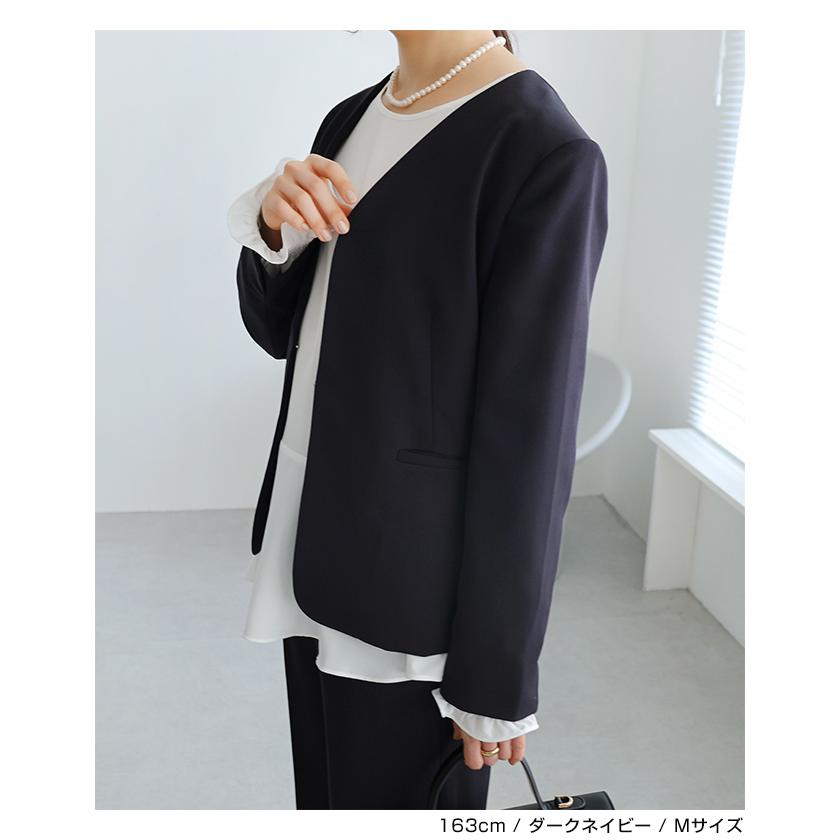 【新品未使用】evernavy ノーカラージャケット Lサイズ 完売商品 evernavy セレモニースーツ スーツ 入学式 卒業式 ノーカラー