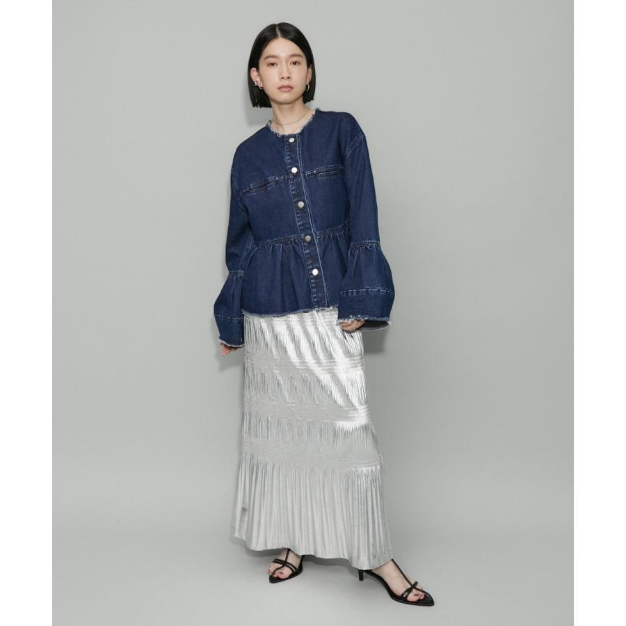 ADAM ET ROPE' 【WEB限定】カットオフペプラムデニムジャケット