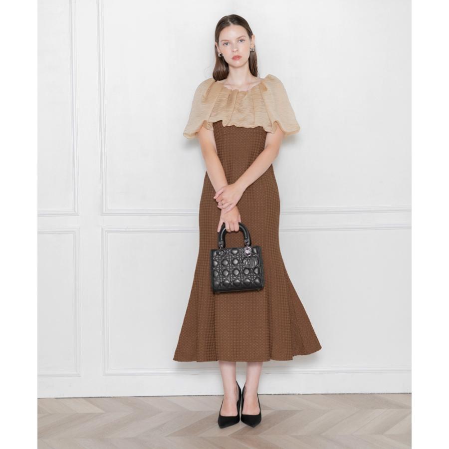 Leja 2WAYオフショルダーパフスリーブバリエマーメイドワンピース セール】【LEJA】2WAYオフショルダーパフスリーブバリエ