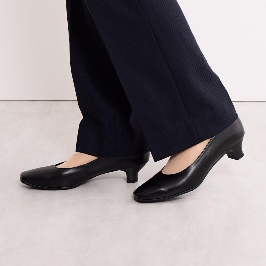 HIMIKO 【撥水】＜3.5cmヒール＞ブラックパンプス/600002 【21.5cm