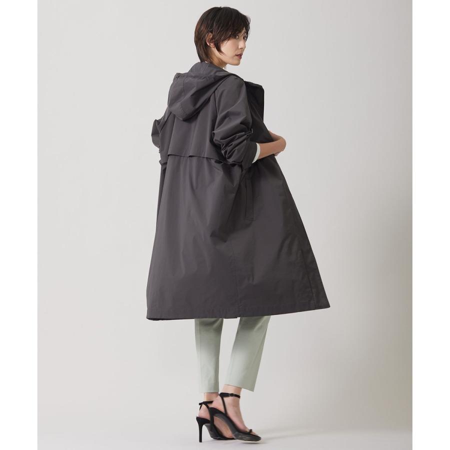 ICB 【撥水加工】 メモリーストレッチタフタ フーデットコート