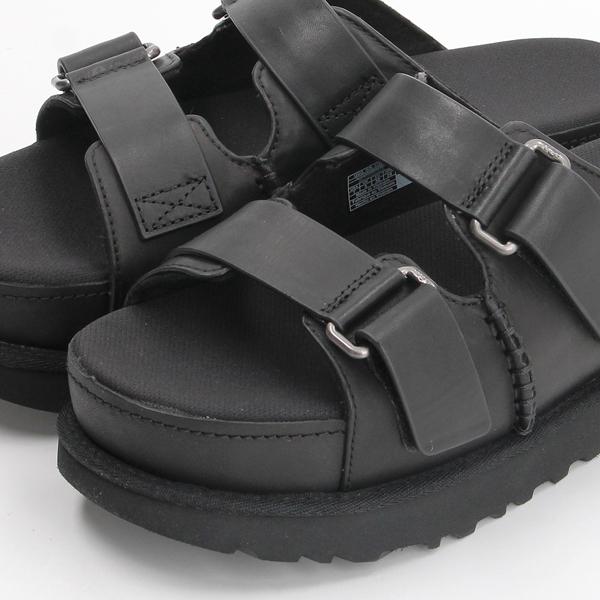 UGG W Goldenstar Hi Slide Leather ブラック25 UGG W GOLDENSTAR HI SLIDE SANDAL 