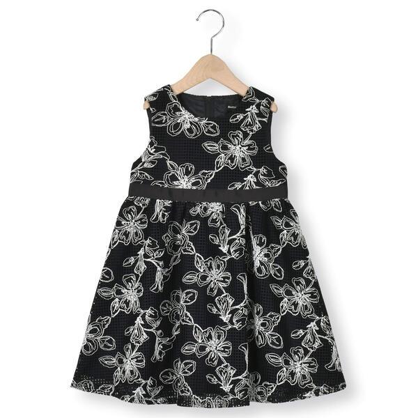 【日本製】ラッセルレースモノトーン花柄ドレス(90~150cm)｜0101marui｜16