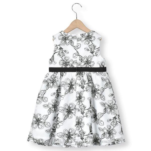 【日本製】ラッセルレースモノトーン花柄ドレス(90~150cm)｜0101marui｜09