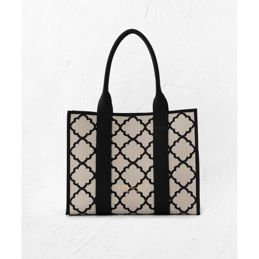 【大人百花掲載】【A4サイズ対応】CHECKER CLOVER KNITBAG ニットバッグの画像