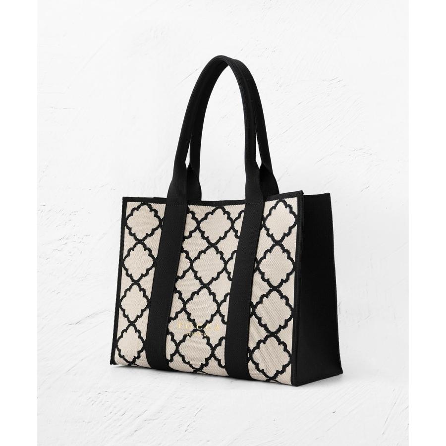 【大人百花掲載】【A4サイズ対応】CHECKER CLOVER KNITBAG ニットバッグの画像