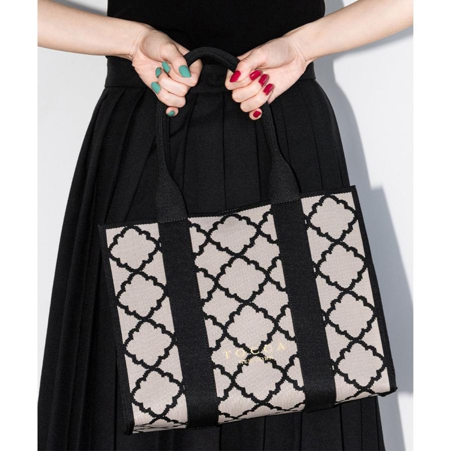 【大人百花掲載】【A4サイズ対応】CHECKER CLOVER KNITBAG ニットバッグの画像