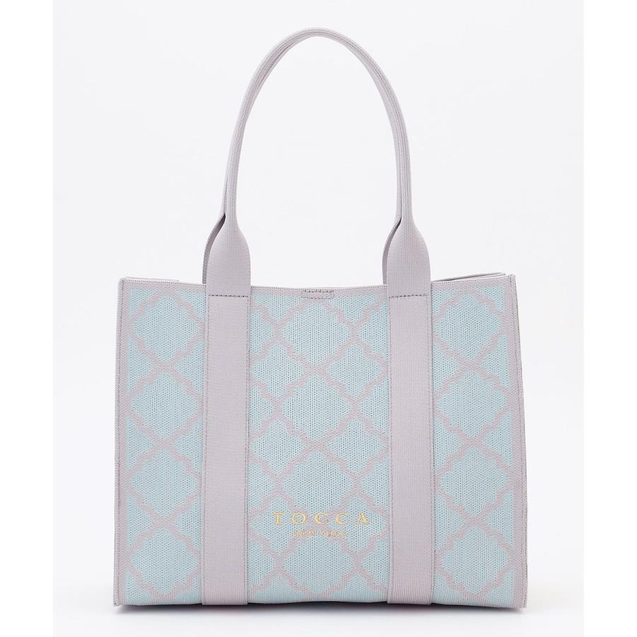 【大人百花掲載】【A4サイズ対応】CHECKER CLOVER KNITBAG ニットバッグの画像
