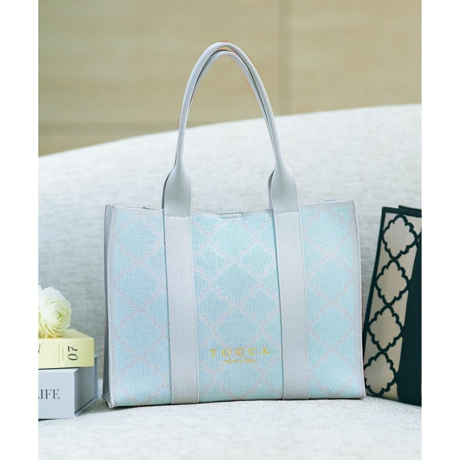 【大人百花掲載】【A4サイズ対応】CHECKER CLOVER KNITBAG ニットバッグの画像