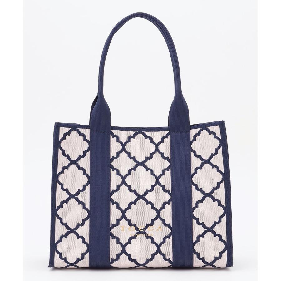 【大人百花掲載】【A4サイズ対応】CHECKER CLOVER KNITBAG ニットバッグの画像