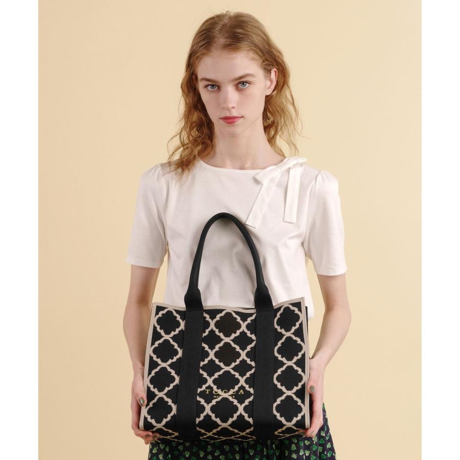 【大人百花掲載】【A4サイズ対応】CHECKER CLOVER KNITBAG ニットバッグの画像