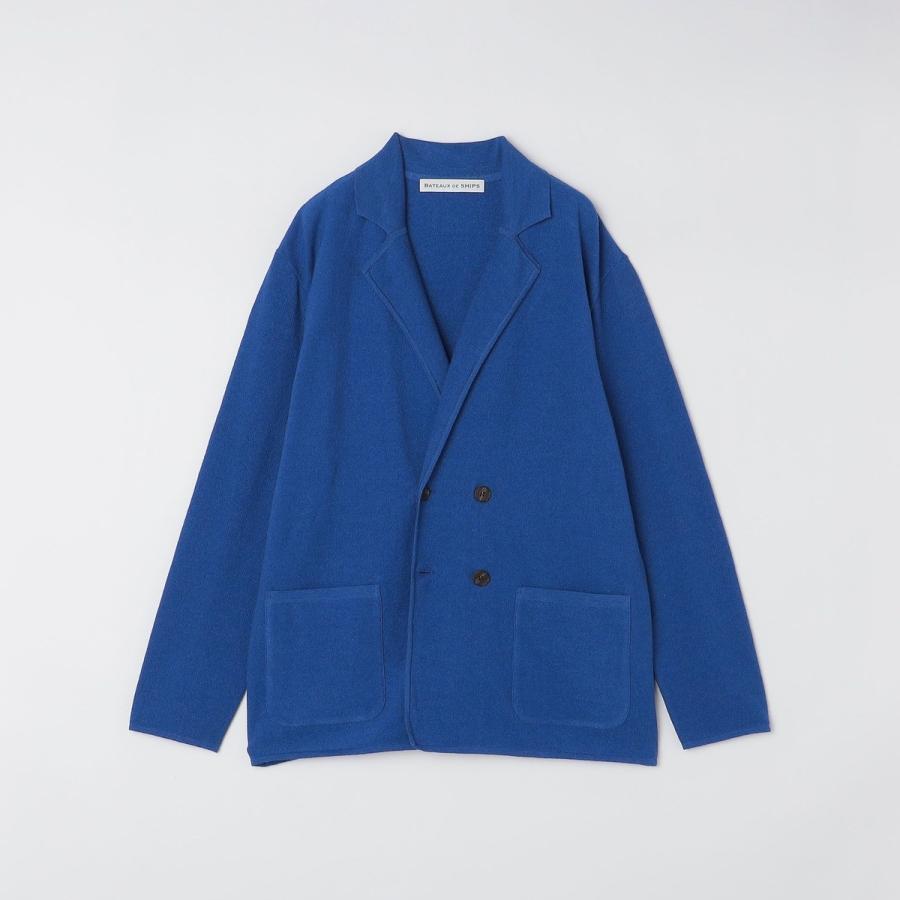 ★極美品★ BATEAUX DE SHIPS ダブルブレスト ジャケット SHIPS（シップス） BATEAUX DE SHIPS: リネン ダブル ブレスト ニット