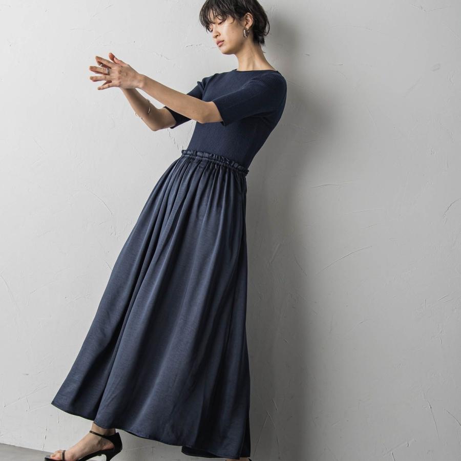 MAYSON GREY（メイソングレイ） ニットドッキング5分袖ワンピース 