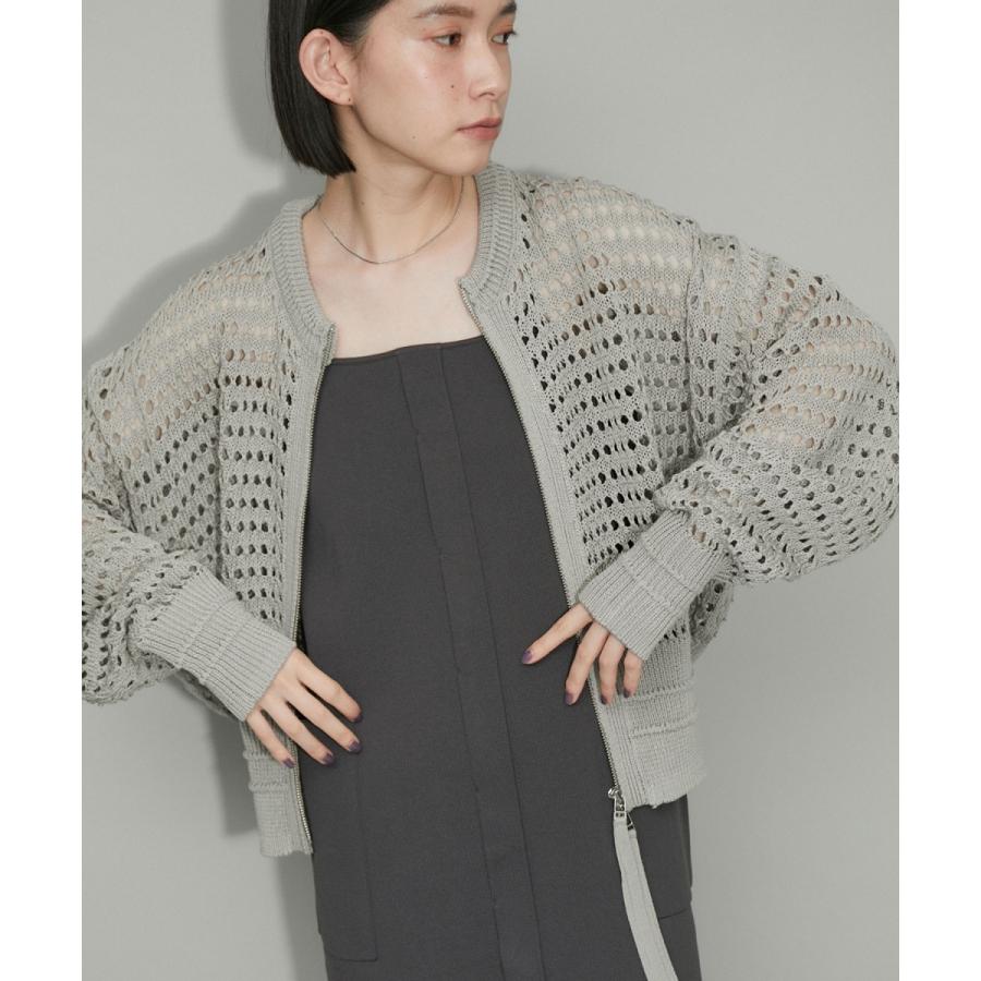 WEB限定・洗える・追加】メッシュニットブルゾン