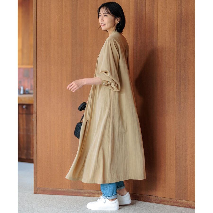 【美品】23区　洗える ヴィンテージライトタフタ ブザム ワンピース ピンタック 23区（ニジュウサンク） 【新色追加/洗える】ヴィンテージライトタフタ