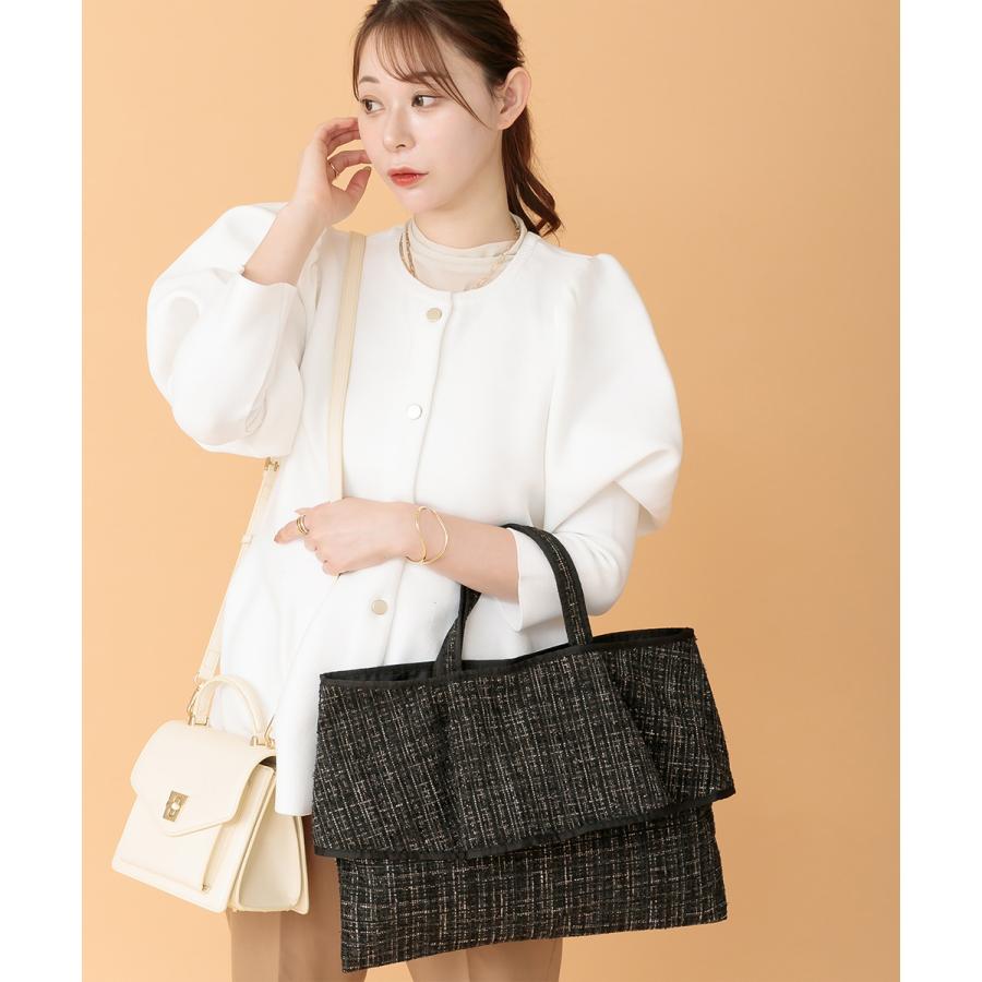 BASE 【A4対応】フリル ツイード トートバッグ : マルイ(丸井)Yahoo!店