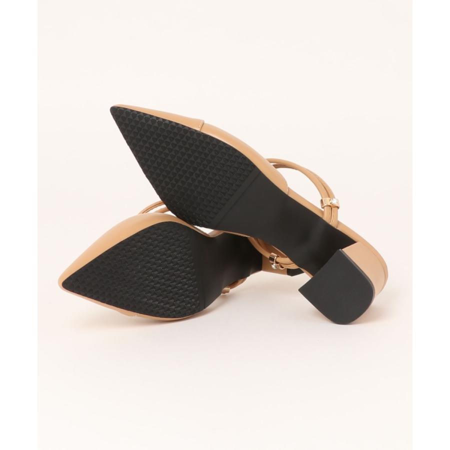 aimoha 【Jasmine】ポインテッドトゥ太ヒールミュールサンダル