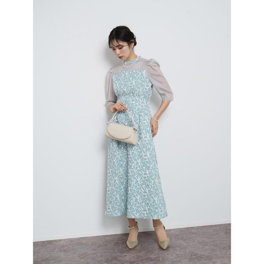 リルフェテ（Rire fete）/ふくれジャガードバックリボンドレス Rire fete（リルフェテ） ふくれジャガードバックリボンドレス