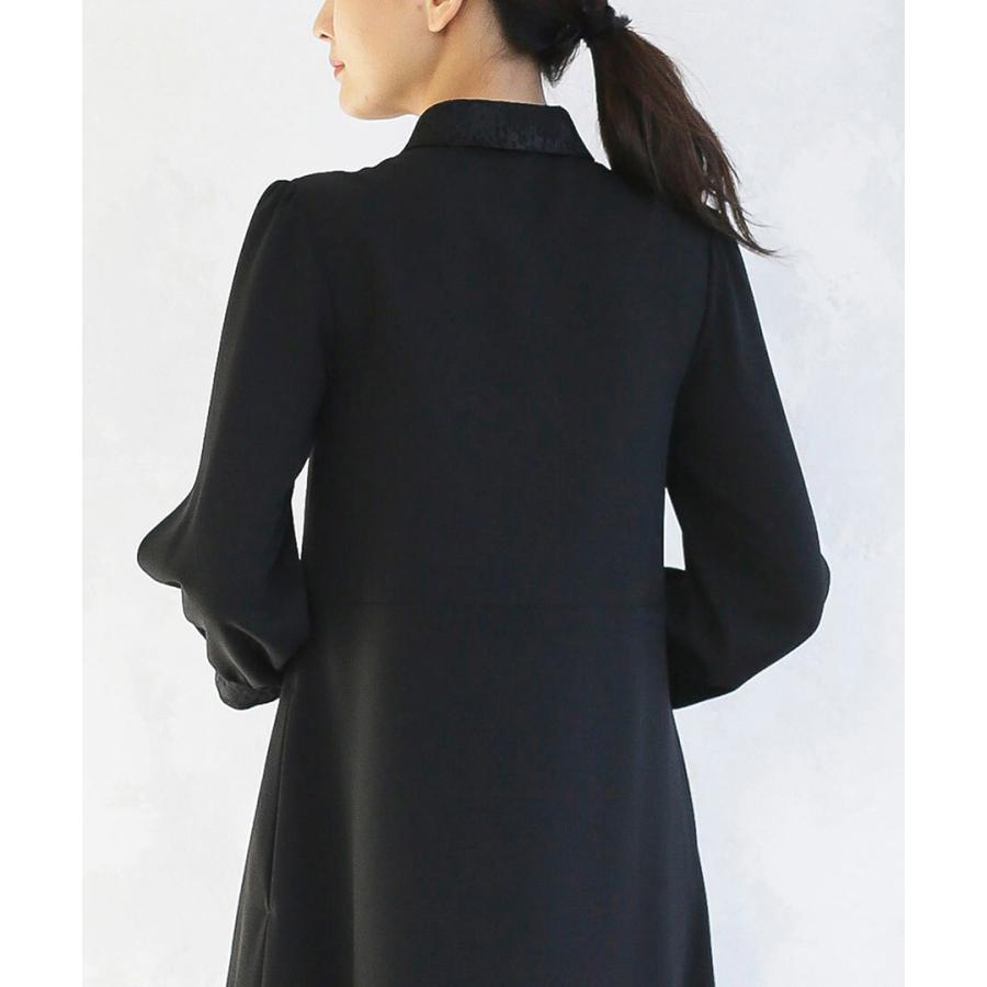 【洗濯機で洗える】喪服　WEB限定/胸元レース切り替えデザインブラックフォーマルワンピース_15
