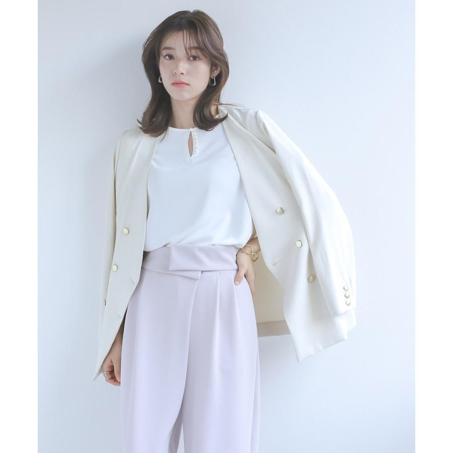 ホワイト 編み込みデザイン ジャケット F Vintage Silk Hemp Coverall Jacket - A.PRESSE (アプレッセ) - outer