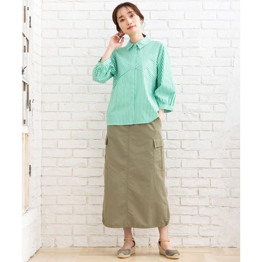 大きいサイズ】 9号・15号(M・3L) NUMPH 切替ストライプシャツ 9号