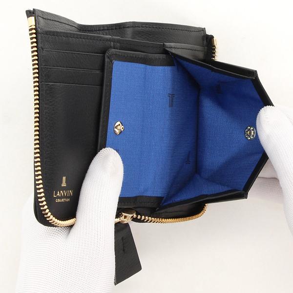 未使用 ランバンコレクション クロワゼパース ステッチレザー フラップ長財布 LANVIN COLLECTION 【ランバンコレクション】クロワゼパース