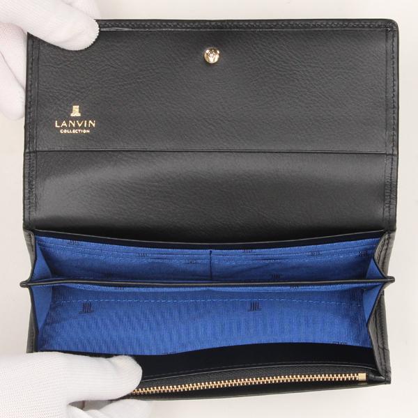 未使用 ランバンコレクション クロワゼパース ステッチレザー フラップ長財布 ランバンコレクション】クロワゼパース L字ファスナー長財布