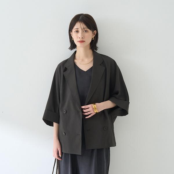 撥水ドルマンハーフスリーブジャケット　Rouge vif Rouge vif la cle 撥水ドルマンハーフスリーブジャケット