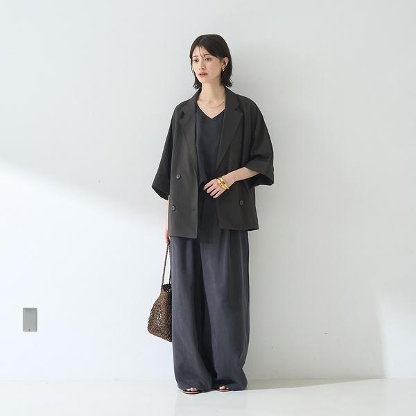 Rouge vif la cle 撥水ドルマンハーフスリーブジャケット