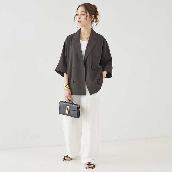 撥水ドルマンハーフスリーブジャケット　Rouge vif 撥水ドルマンハーフスリーブジャケット｜Rouge vif la cle