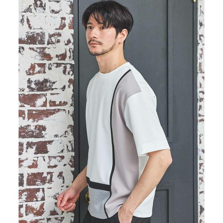 ポンチ×梨地Wフェイス切替Tシャツ｜0101marui｜13