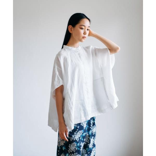 かぐれ】リネンスクエアケープブラウス