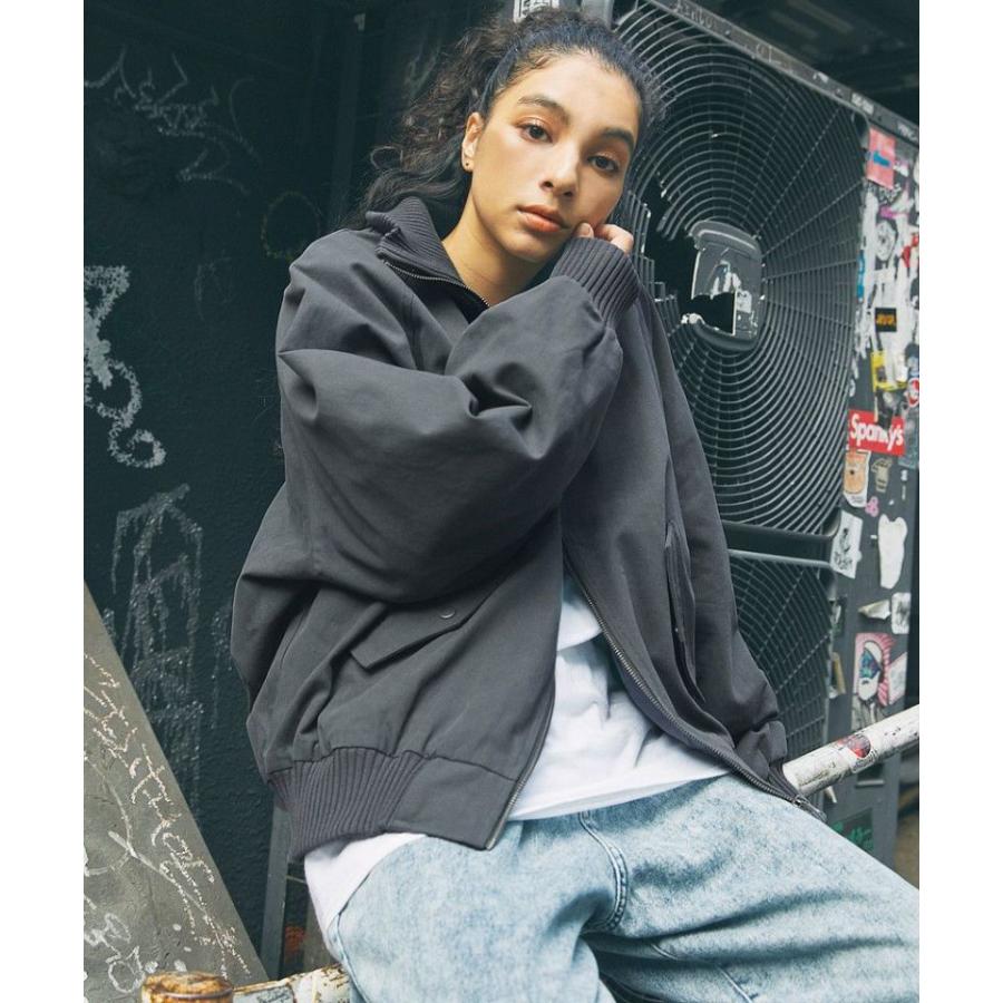 MSG＞オーバーサイズリブハイネックレザー/ダック ブルゾン : マルイ