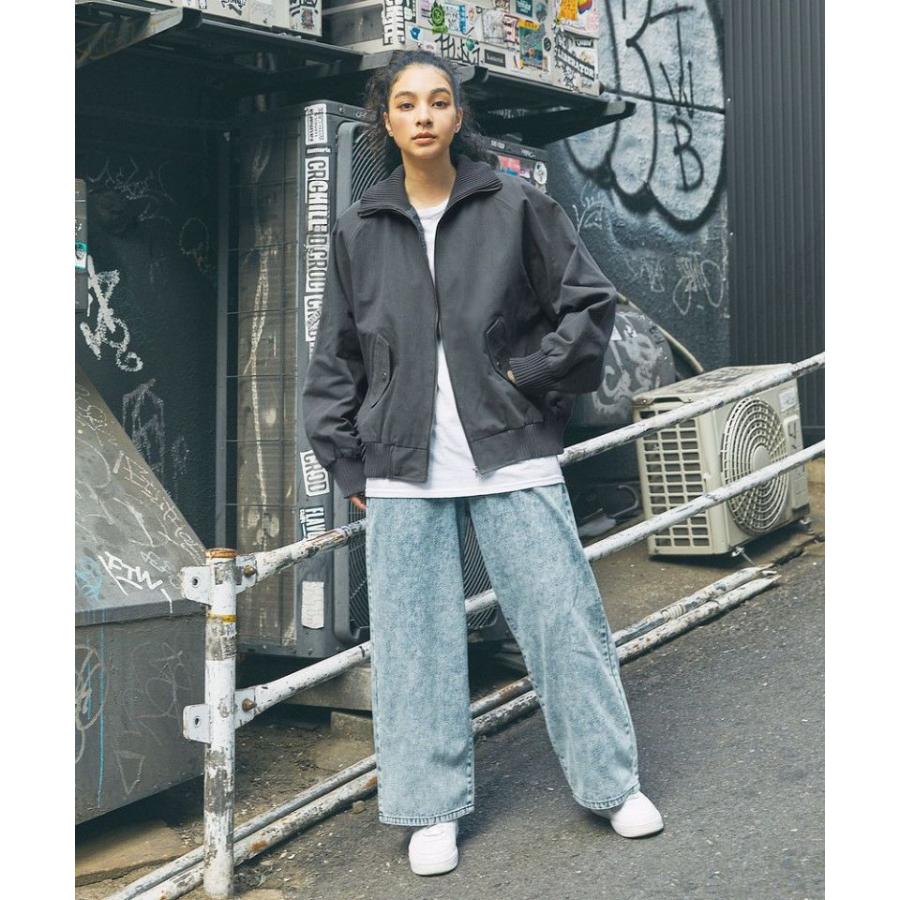 MSG＞オーバーサイズリブハイネックレザー/ダック ブルゾン : マルイ