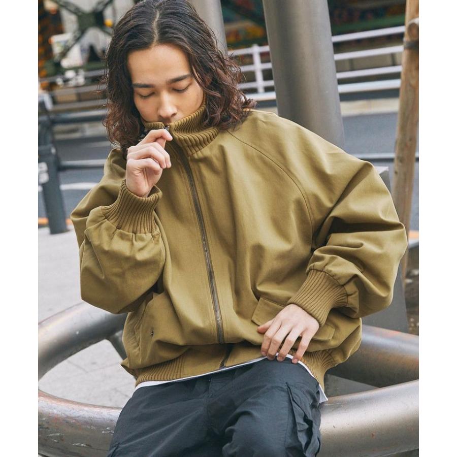 MSG＞オーバーサイズリブハイネックレザー/ダック ブルゾン : マルイ