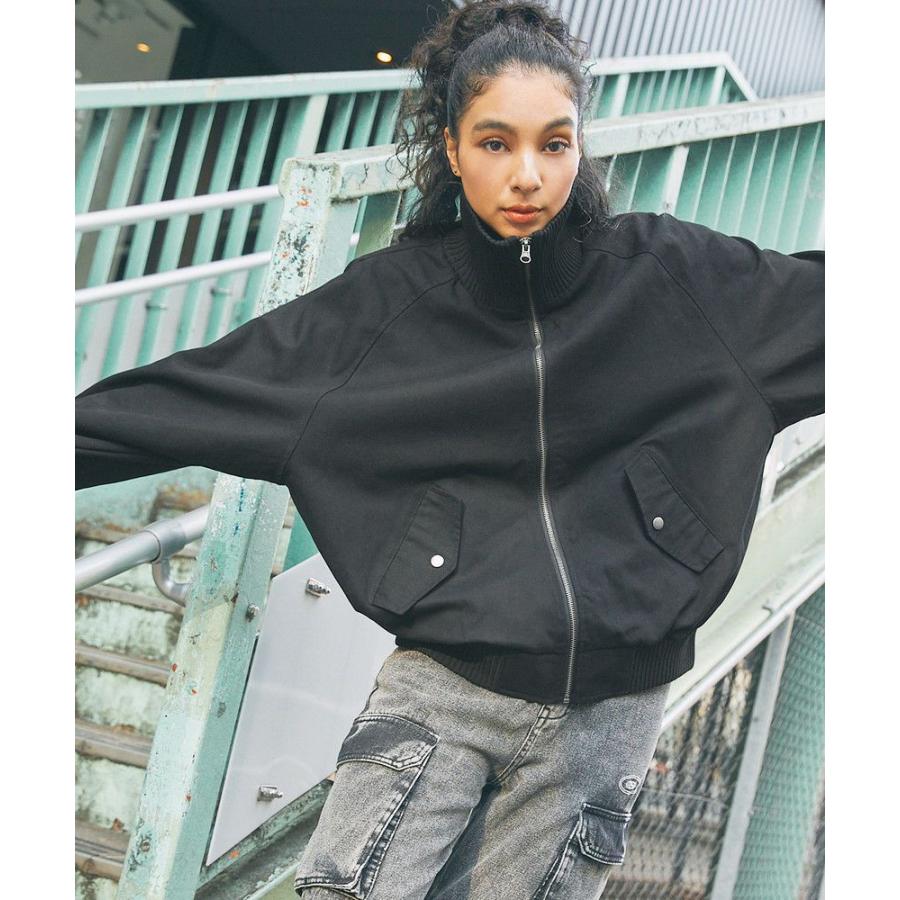 MSG＞オーバーサイズリブハイネックレザー/ダック ブルゾン : マルイ