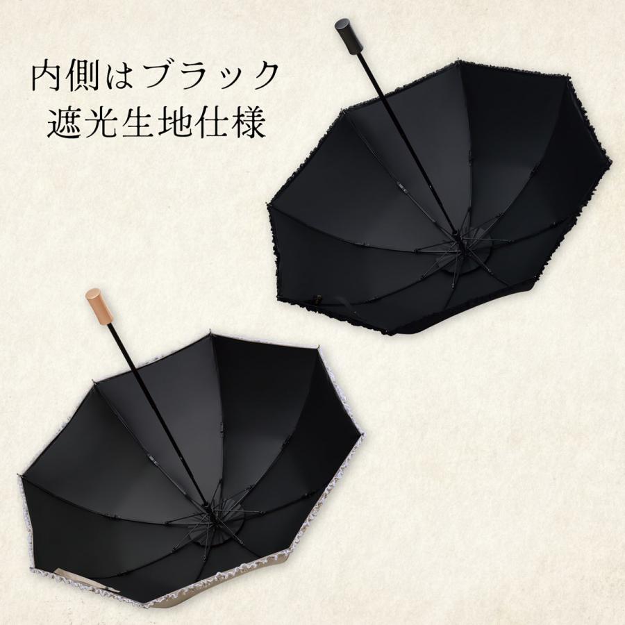 パゴダ 1級遮光 折りたたみ傘 晴雨兼用 UVカット フリル - タイニー