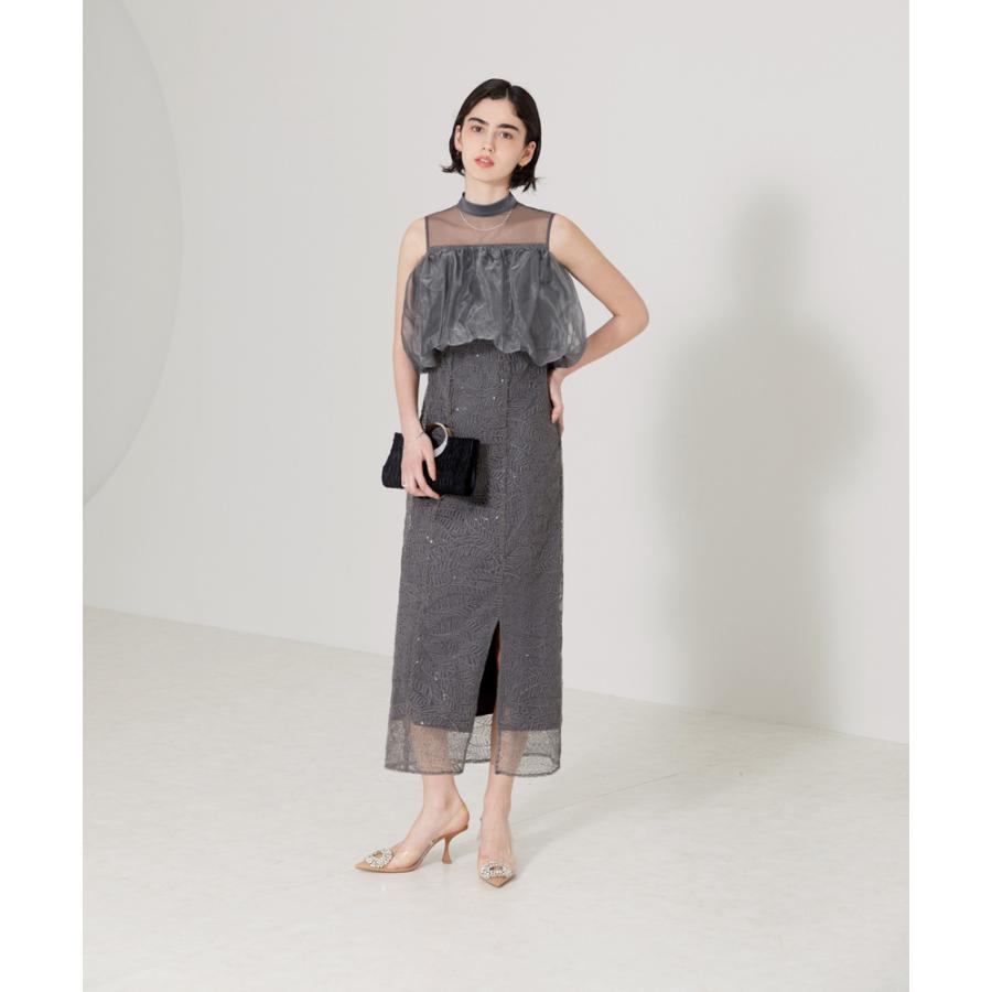 2WAYオフショルダーパフスリーブスリットAラインワンピース 2WAYオフショルダーパフスリーブスリットAラインワンピース レジャ