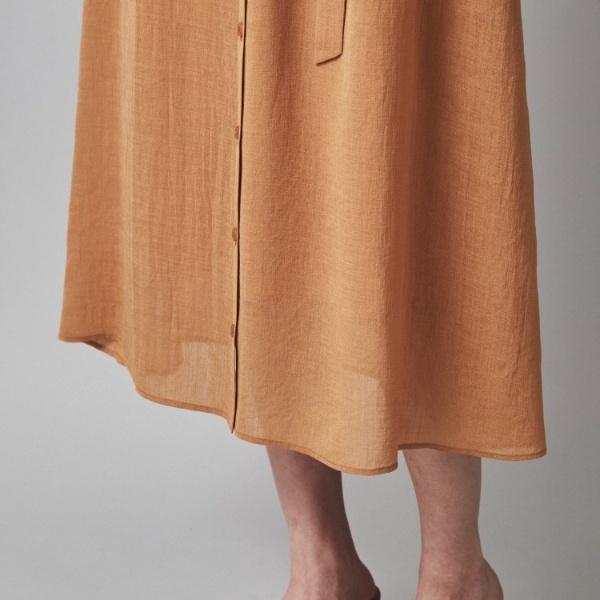 ★ちりりん★UNTITLED 【ジレにもなる】バンドカラーシアーワンピース ◇【ジレにもなるワンピース】バンドカラーデザイン シアー