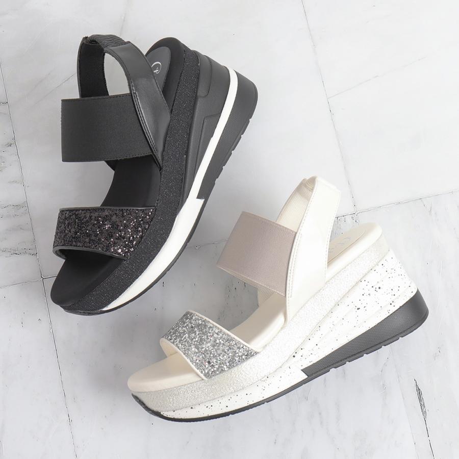 artemis by DIANA グリッターストラップ 厚底軽量スポーツサンダル