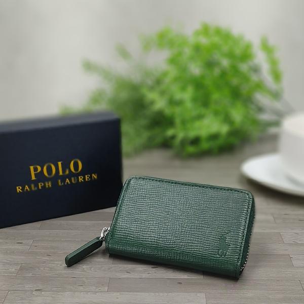 希少デザイン　新品　ラルフローレン 小銭入れ POLO RALPH LAUREN コインケース ソフトシュリンクレザー ジップ
