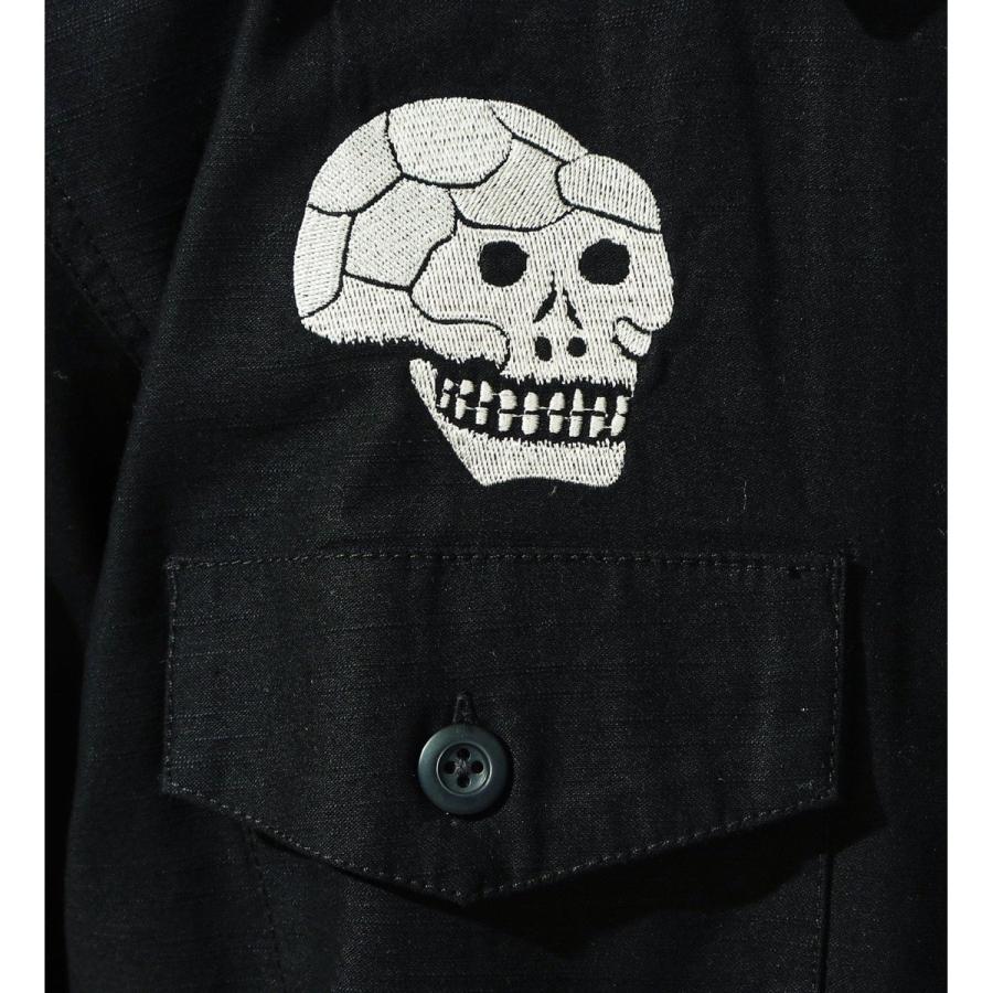 ユーティリティシャツ/スーベニア刺繍 半袖（SKULL）｜0101marui｜11