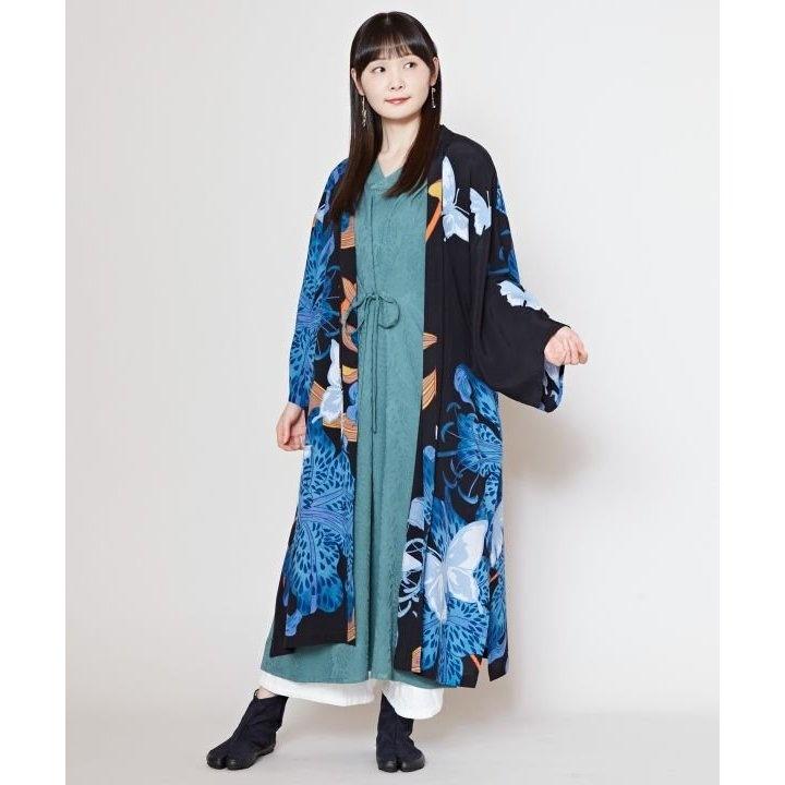 長羽織　群青色レース長羽織　マーガレット レース長羽織 群青色マーガレットの通販 by akko's shop｜ラクマ