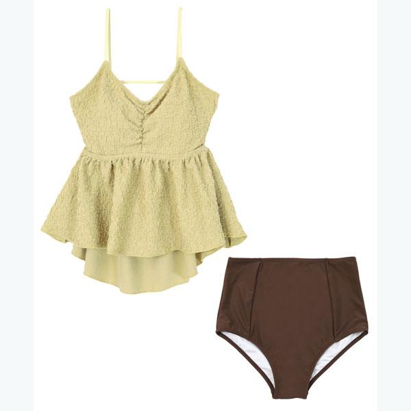 titivate 【SEA DRESS】立体ジャガードペプラムフレアビキニ/水着