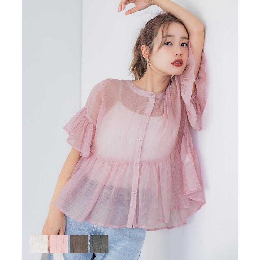 coca（コカ） ￥新色登場／【田中里奈様着用】シアーフリルブラウス 全