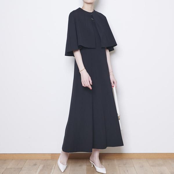 ルージュ・ヴィフ ラクレ（Rouge vif la cle）/ライトポンチケープ付き２WAYワンピース Rouge vif la cle（ルージュヴィフラクレ） ライトポンチケープ付き