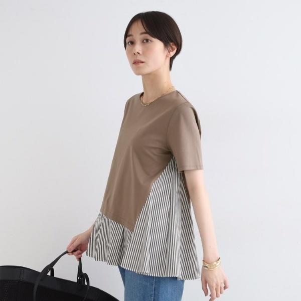 INDIVI 【洗える／ストライプ柄】レイヤード風Tシャツ : マルイ