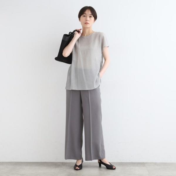 INDIVI 【洗える】ペプラム風デザインきれいめカットソー