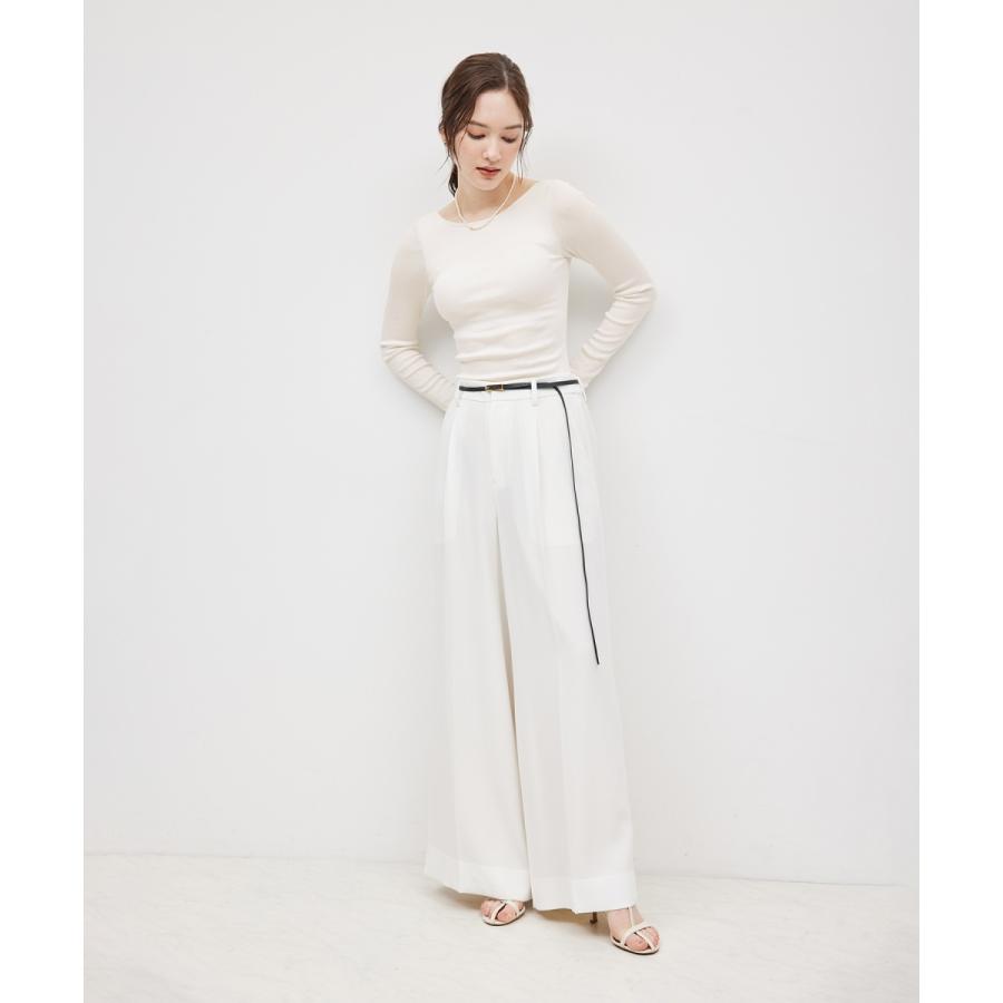 ROPE'（ロペ） コットンシルク丸胴テレコカップ付き長袖カットソー