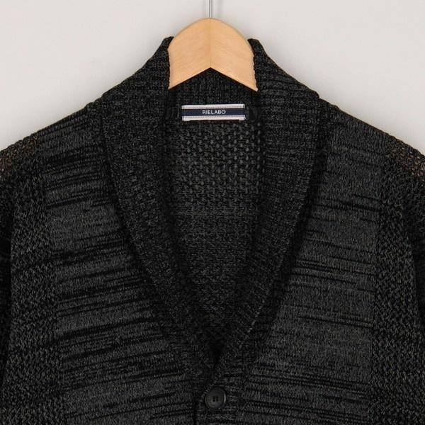 [新品未使用] RIELABO リエラボ ショールカラーカーディガン NICOLE CLUB FOR MEN 【RIELABO】シアーメッシュショールカラー